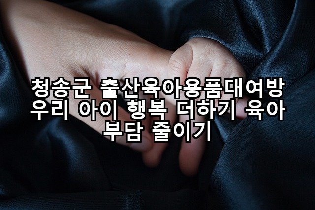청송군 출산육아용품대여방 우리 아이 행복 더하기 육아 부담 줄이기