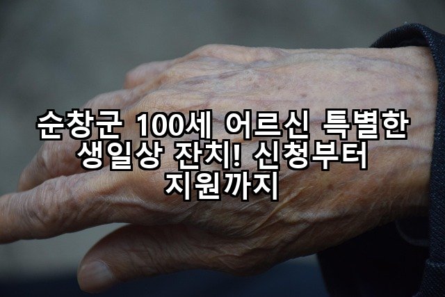 순창군 100세 어르신 특별한 생일상 잔치! 신청부터 지원까지